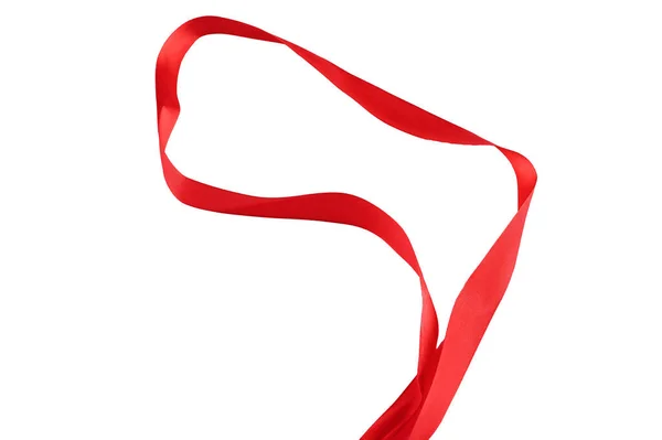 Red Ribbon Arc Separating White Background High Quality Photo — Stock Photo, Image