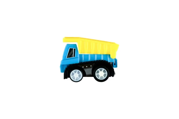 Camion Bambino Blu Giallo Sfondo Isolato Foto Alta Qualità — Foto Stock