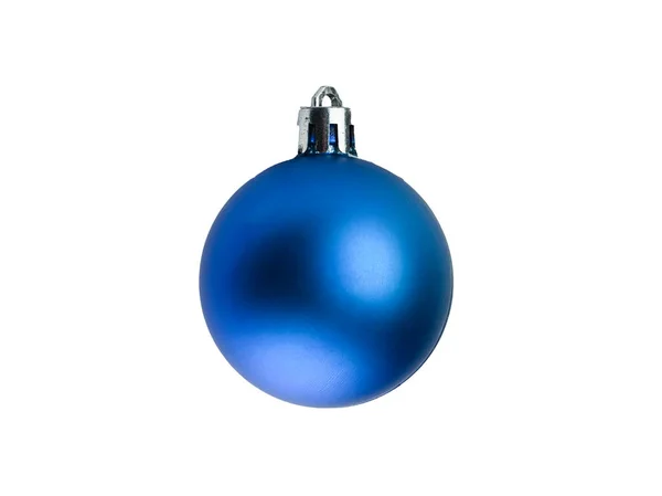 Blau Matte Weihnachtskugel Auf Isoliertem Hintergrund Hochwertiges Foto — Stockfoto