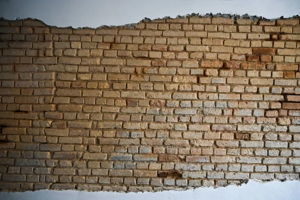 Сломанная Кирпичная Стена Шпаклевка Высокое Качество Фото — стоковое фото