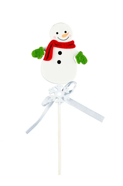 Рождественский Снеговик Палочке Изолированном Фоне Высокое Качество Фото — стоковое фото