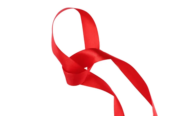 Intertwined Red Ribbon Separating White Background High Quality Photo — Stock Photo, Image