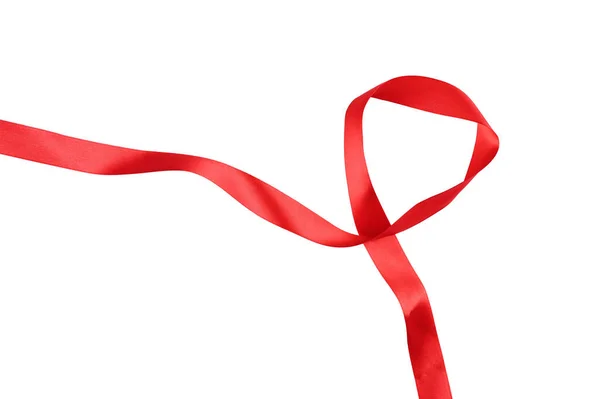 Intertwined Red Ribbon Separating White Background High Quality Photo — Stock Photo, Image