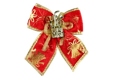 Arka planda süslemeleri olan noel yayı.