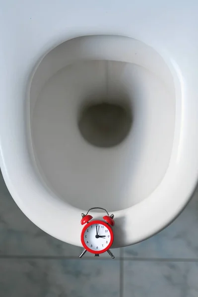 Tazón Baño Reloj Concepto Próstata Foto Alta Calidad —  Fotos de Stock