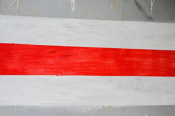 Weiß Rot Weiße Fahne Auf Eisen Gemalt Hochwertiges Foto — Stockfoto