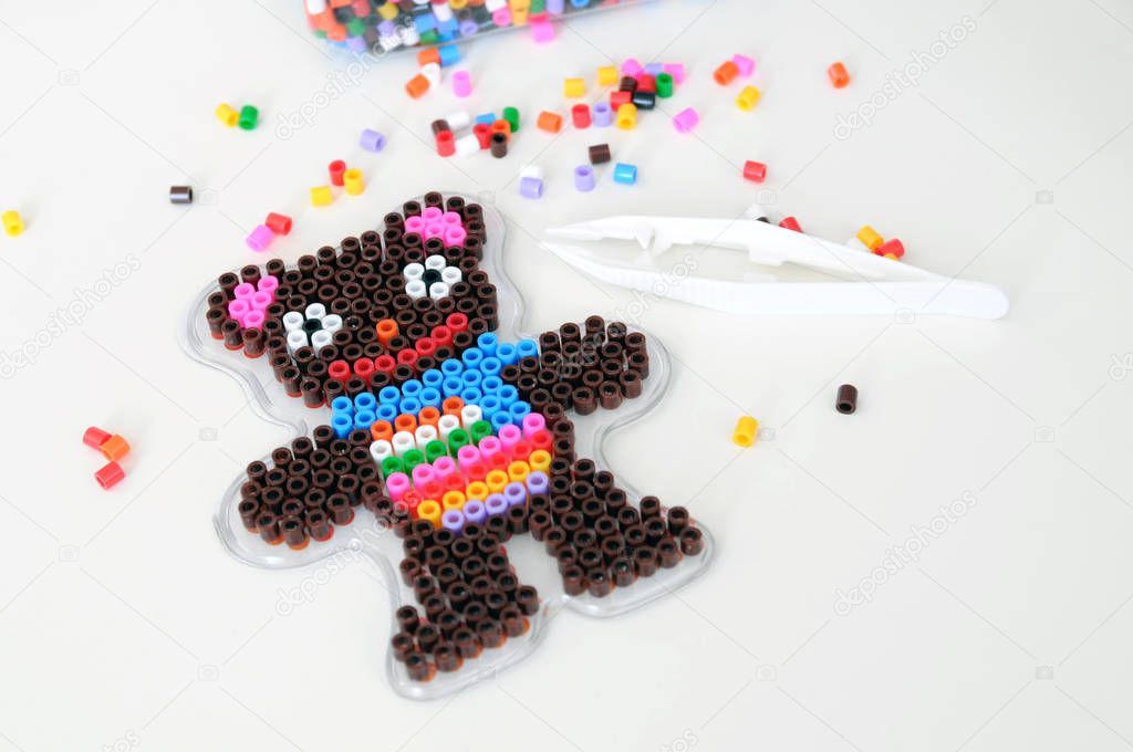 Making from perler beads, montessori game for children