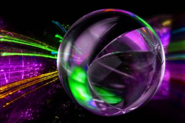 kristal top yansımaları ve kırılmalar kozmik sci fi arka plan