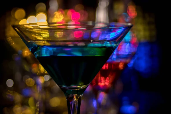 Cocktails Drinks Bar Beverages Dark Night Color Backround — Stock Photo, Image