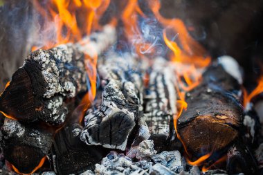 Mangal içinde yanan günlükleri