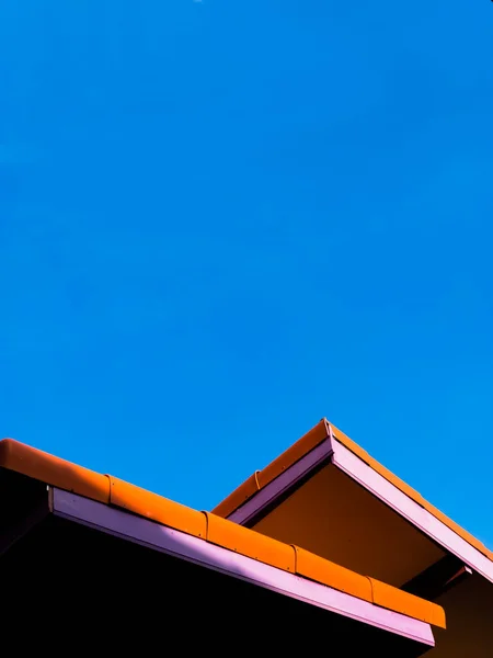 Orange Roof Clear Blue Sky Minimal Style — Stock Photo, Image