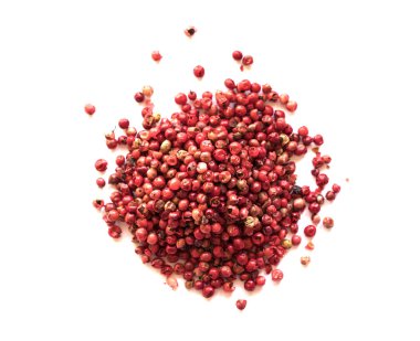 Baharat Kurutulmuş pembe biber beyaz arka plan ile izole