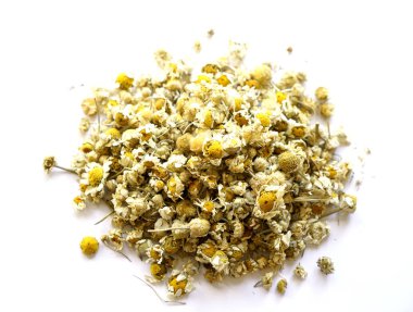 Beyaz arka plan üzerinde izole kurutulmuş papatya