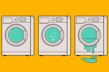 Coloring.Washing makine. Vektör çizim.