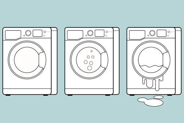 Coloring Washing Machine Vectorillustratie — Stockvector