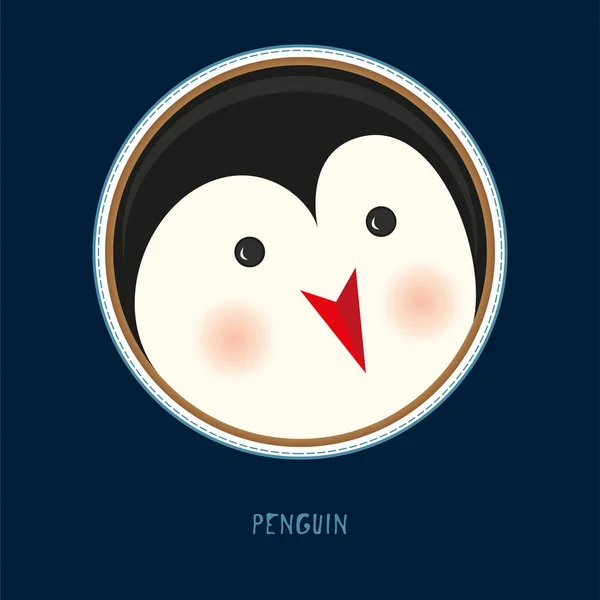 Aranyos Baby Matrica Állatok Pingvin Tervezése Üdvözlőkártya Meghívó Rajzfilm Banner — Stock Vector