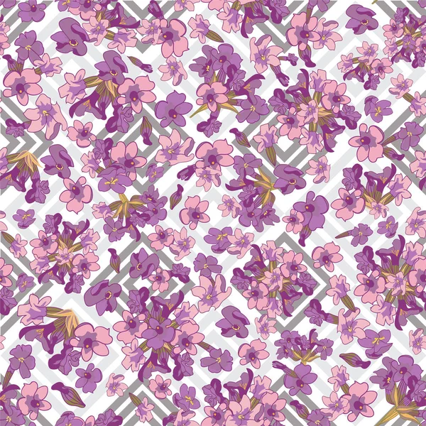 Modern Akvarell Stil Sömlösa Mönster Med Lavendel Textur Bakgrund Botanisk — Stock vektor