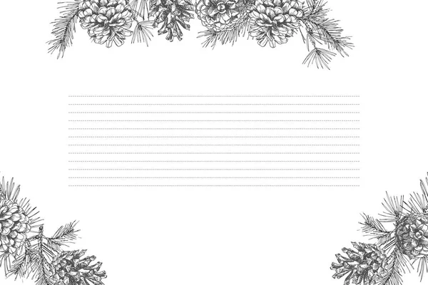 Festivev Achtergrond Sjabloon Met Naadloze Patroon Garland Grens Realistische Botanische — Stockvector