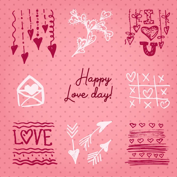 Valentines Day Card Invitation Whit Motivation Text Happy Love Day — Stock Vector