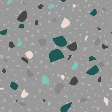 Terrazzo renkli seamless modeli soyut tekrar arka plan sanat tasarlamak tekstil baskı için karo, duvar kağıdı, conept, ev dekorasyonu gri, siyah mermer doku vektör vintage illüstrasyon marka seramik,
