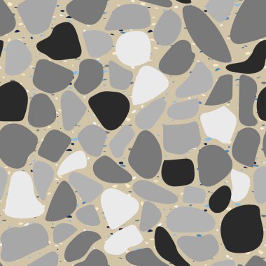 Terrazzo renkli seamless modeli soyut tekrar arka plan sanat tasarlamak tekstil baskı için karo, duvar kağıdı, conept, ev dekorasyonu gri, siyah mermer doku vektör vintage illüstrasyon marka seramik,