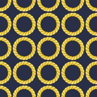 Koyu arka plan üzerinde retro çizilmiş kroki altın zinciri ile Seamless modeli. Çizim oyma doku. Moda, kumaş, dekoratif çerçeve, yat stil kartı için büyük tasarım.