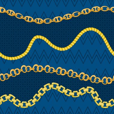 Koyu arka plan üzerinde retro çizilmiş kroki altın zinciri ile Seamless modeli. Çizim oyma doku. Moda, kumaş, dekoratif çerçeve, yat stil kartı için büyük tasarım.