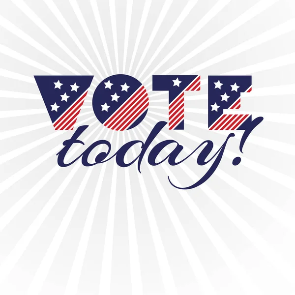 Día de las elecciones presidenciales estadounidenses, campaña política para volante, post, impresión, diseño de plantilla stiker Citas patrióticas de mensaje motivacional Votar hoy — Vector de stock