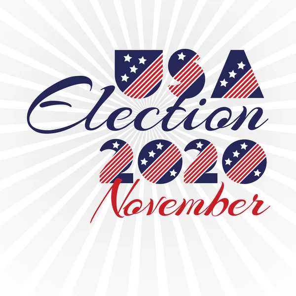 Amerikaanse presidentsverkiezingen dag, politieke campagne voor flyer, post, print, stiker sjabloon ontwerp Patriottische motiverende boodschap citeert USA verkiezing 2020 November — Stockvector