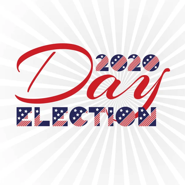 Día de las elecciones presidenciales estadounidenses, campaña política para volante, post, impresión, diseño de plantilla stiker Mensaje motivacional patriótico cita las elecciones del día 2020 — Archivo Imágenes Vectoriales