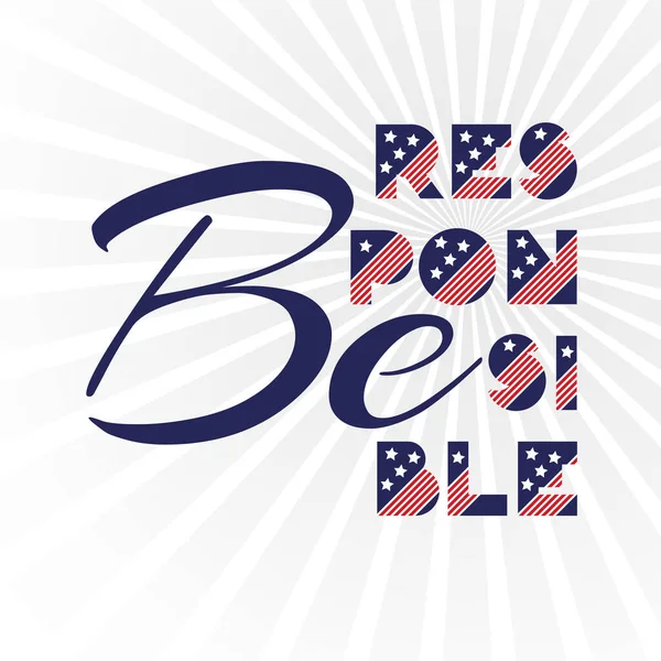 Americký den prezidentských voleb, politická kampaň pro letáky, post, print, stiker šablony design Patriotické motivační poselství uvozovky — Stockový vektor