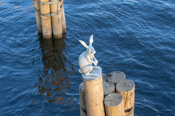 Monumento il Coniglietto che è fuggito dall'inondazione una scultura in San Pietroburgo — Foto Stock