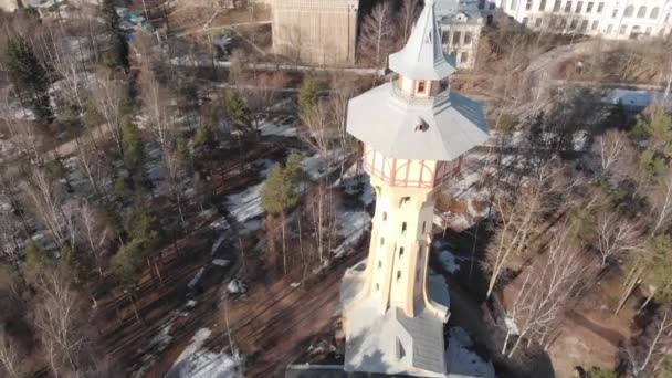 Drone Vista Aérea Torre Parque Universidad Politécnica San Petersburgo — Vídeos de Stock