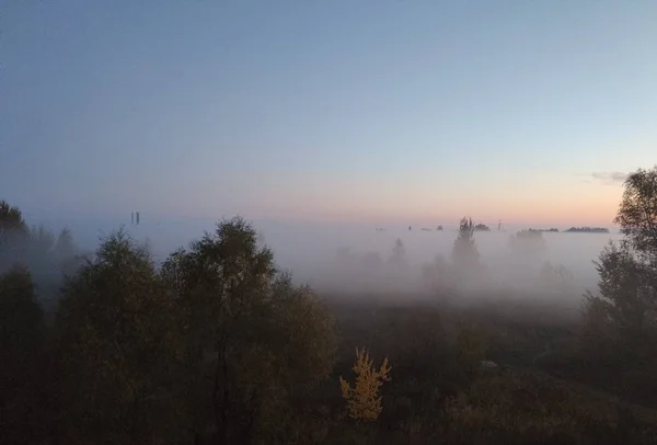 Brouillard Matinal Région Kiev — Photo