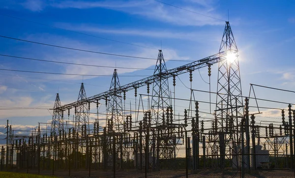 Sunset Substation Towers — Stock Photo, Image