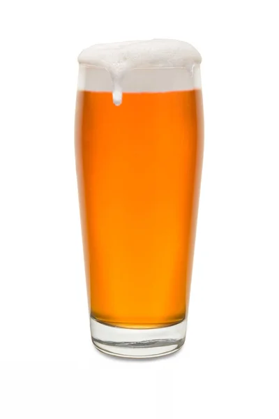 Craft Pub Glass with Beer and Foam Running Down Side of Glass # 1 — Stok Foto