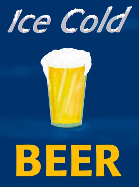 Ice Cold Beer Graphic or Sign — Stock Photo, Image