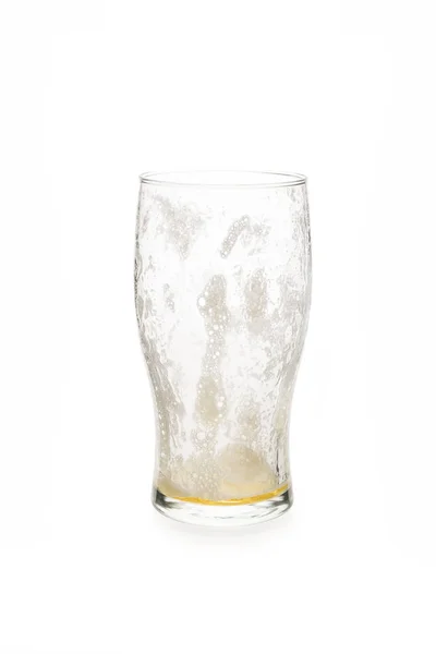 Copo de cerveja vazio com espuma — Fotografia de Stock