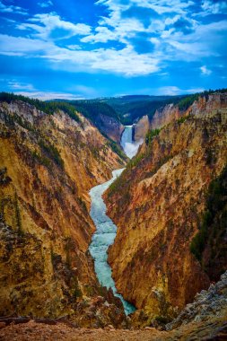 Veiw of Lower Yellowstone Falls and the Grand Canyon of the Yell clipart