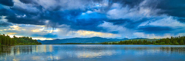 Storm clouds along Hebgen Lake.