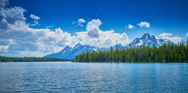 Jackson Lake con las montañas Grand Teton en el fondo . — Foto de Stock