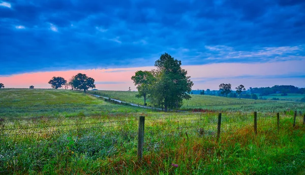 Escena de campo con carretera — Foto de Stock