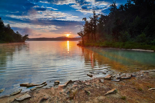 Senset on Lake — Stock Photo, Image