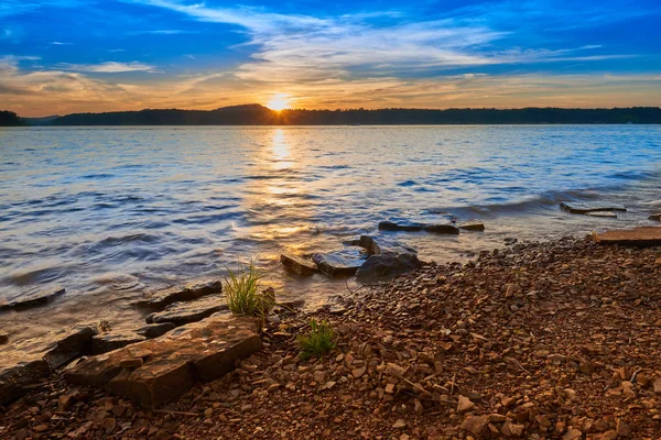 Pôr do sol no lago Kentucky — Fotografia de Stock