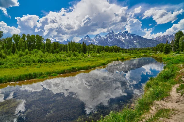 Snake River Con Las Montañas Grand Teton Parque Nacional Grand —  Fotos de Stock