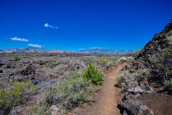 Trilha Caminhada Por Lava Flui Craters Moon National Park — Fotografia de Stock