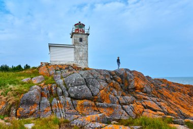 Pea Point Deniz Feneri, Black 's Harbor, New Brunswick, Kanada.
