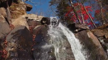 Sonbahar ormanında şelale