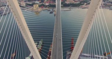 Vladivostok, Rusya - 22 Temmuz 2017: Vladivostok 'un havadan görünüşü