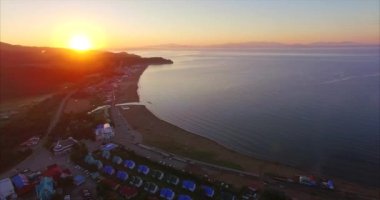 Vladivostok, Rusya - 23 Temmuz 2017: Vladivostok 'taki geminin havadan görünüşü